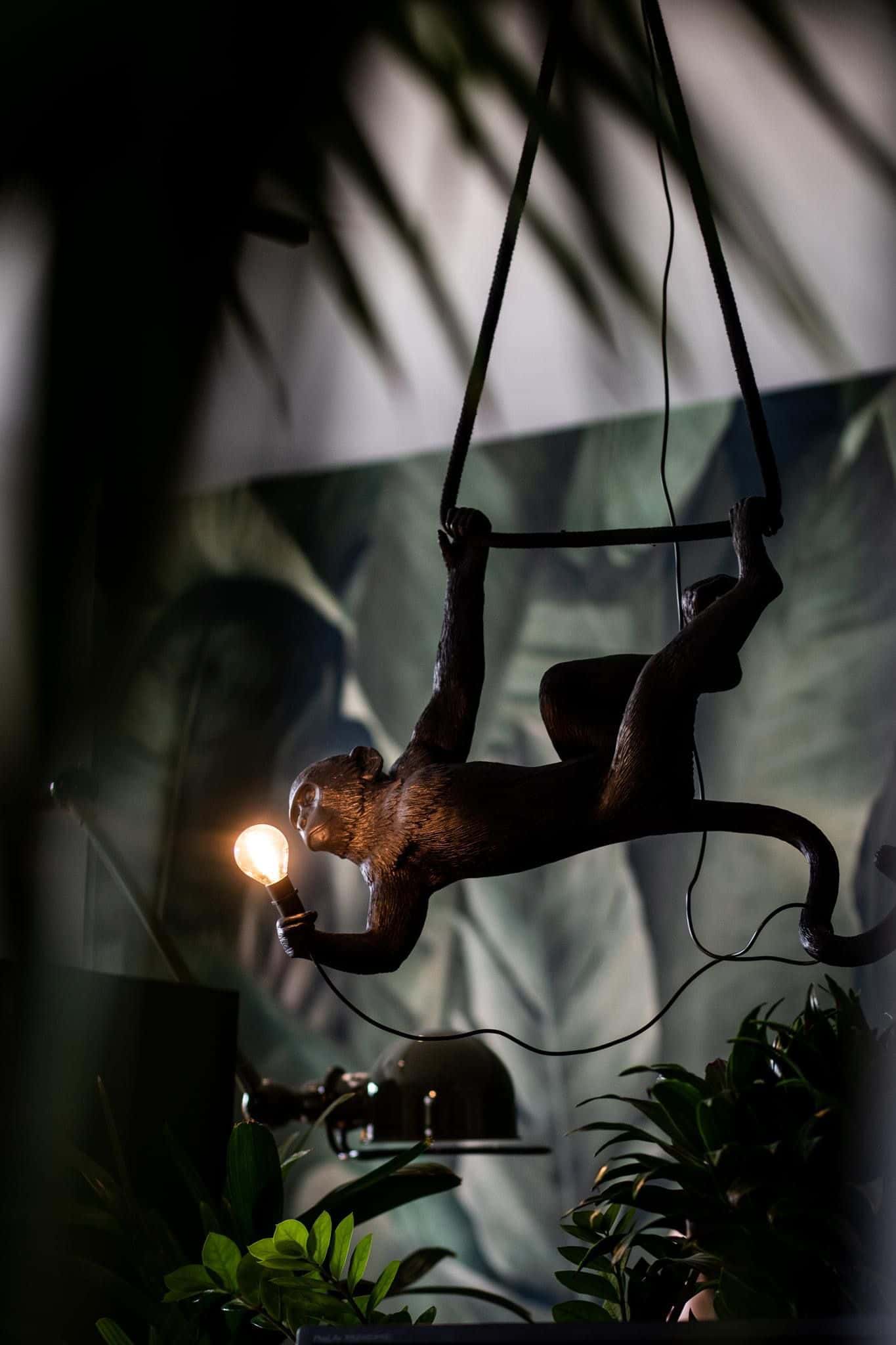 Luminaire singe design ampoule lustre jungle la manufacture du bâtiment montpellier